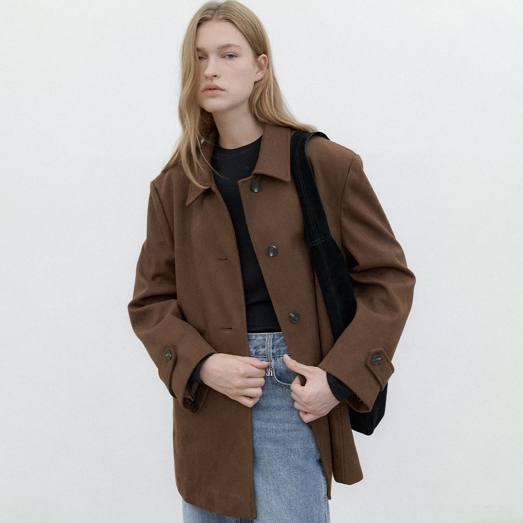 （JK-3048）SUEDE SINGLE HALF JACKET