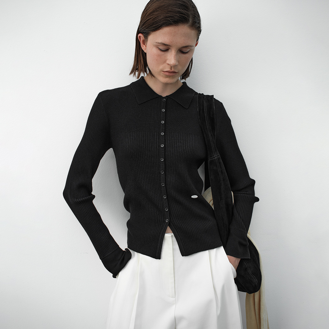 （T-7107）REI SOFT BUTTON KNIT