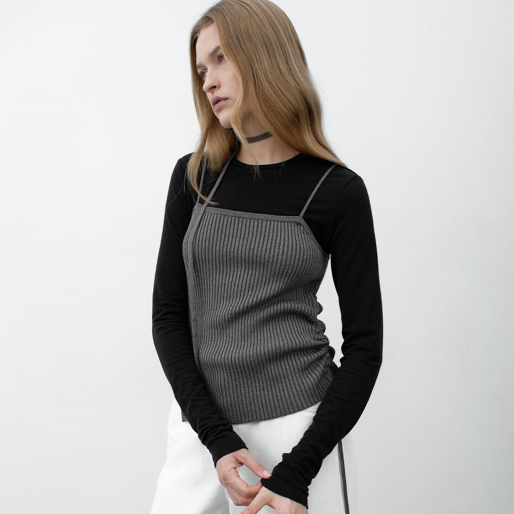 （T-7103）LEO BUSTIER TIE KNIT S