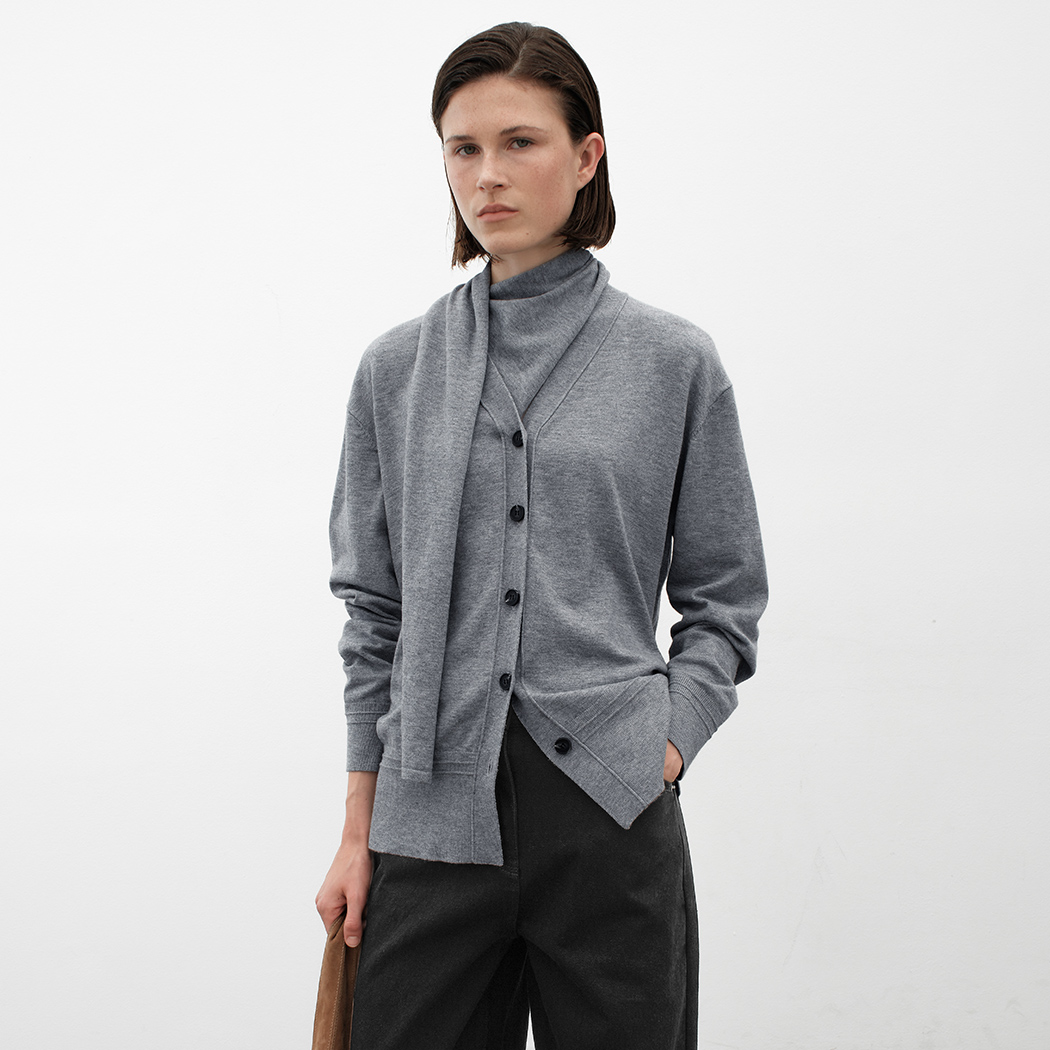 （CD-2222）MUFFLER SET KNIT CARDIGAN S