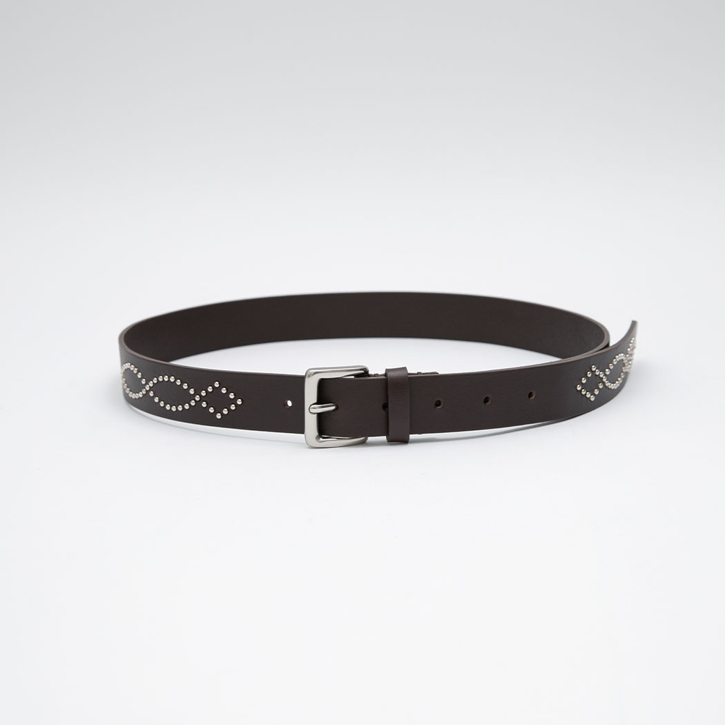 （BT-0028）RHOMBUS STUD REAL LEATHER BELT