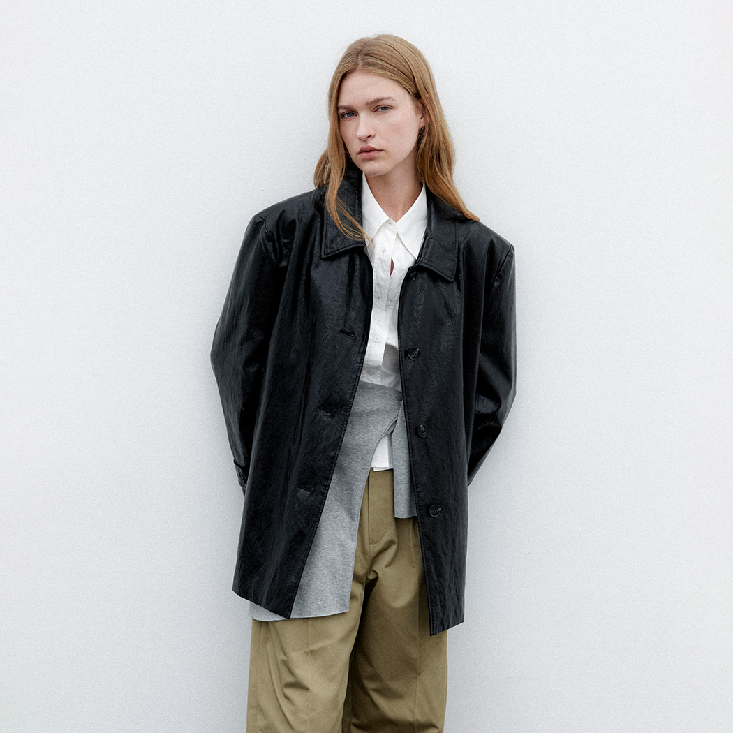 （JK-3047）LEATHER SINGLE HALF JACKET