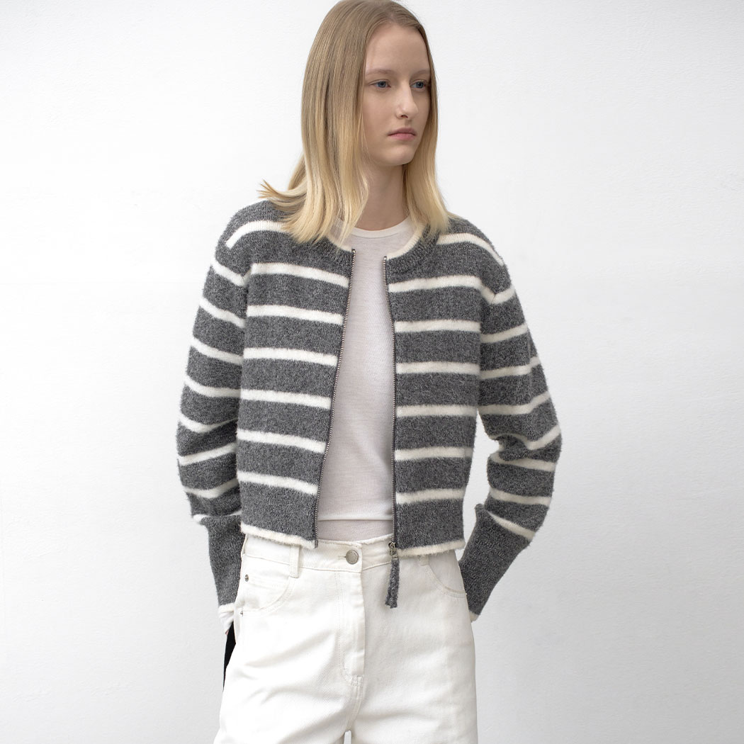 （Z-CD-2176）ESSENTIAL SAGE STRIPE CARDIGAN