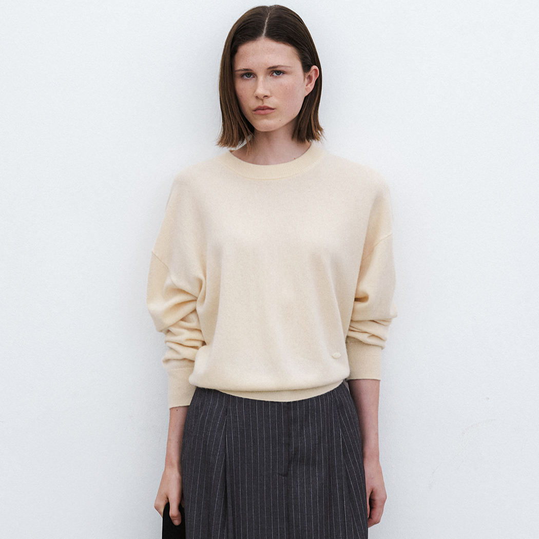 （T-7124）ESSENTIAL CASHMERE CREW NECK KNIT