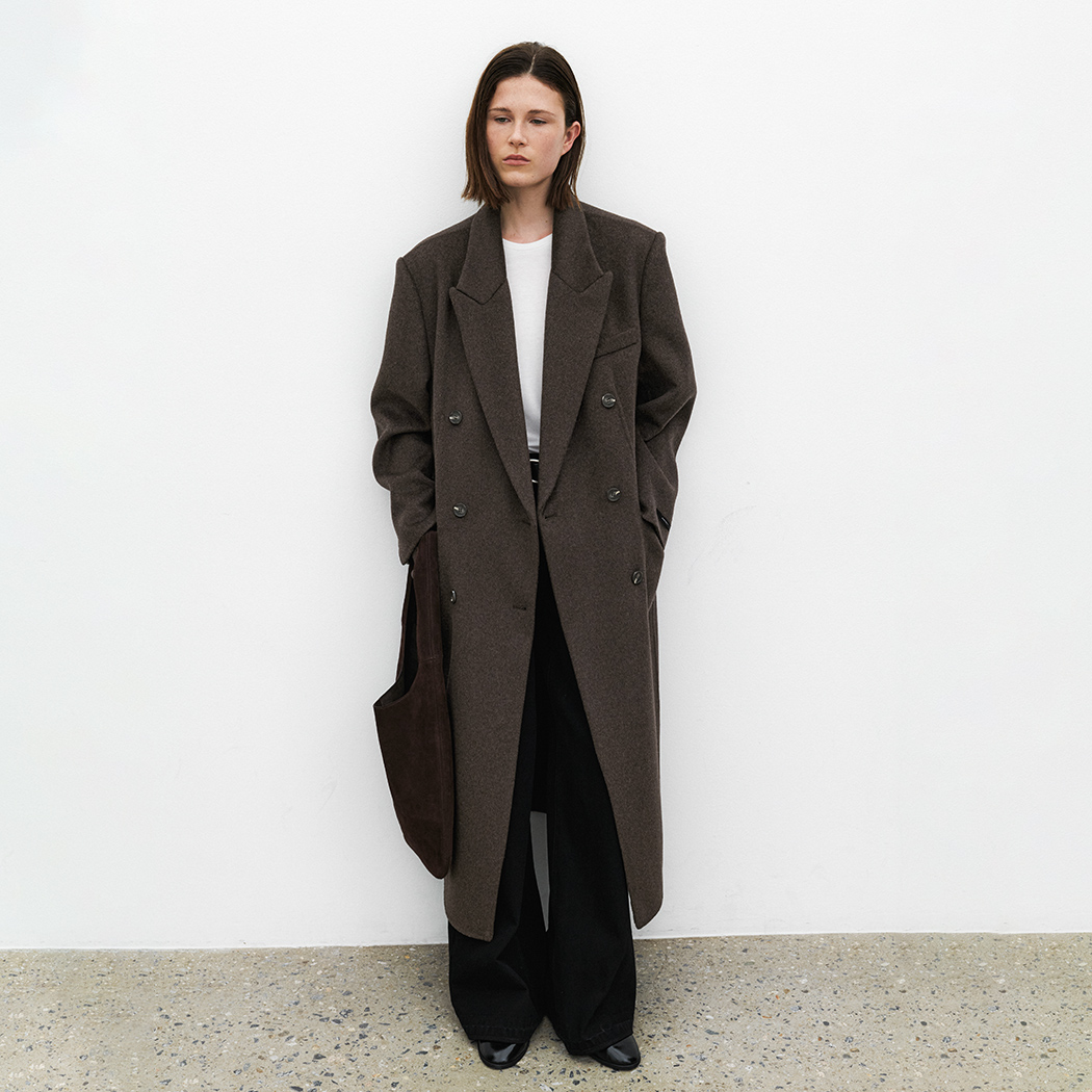 （CT-1457）CASHMERE OVERFIT HANDMADE DOUBLE COAT