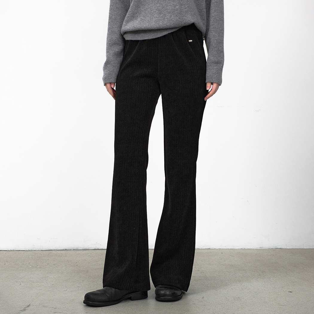 （PT-5725）WARM TEXTURE BANDING BOOTCUT PANTS