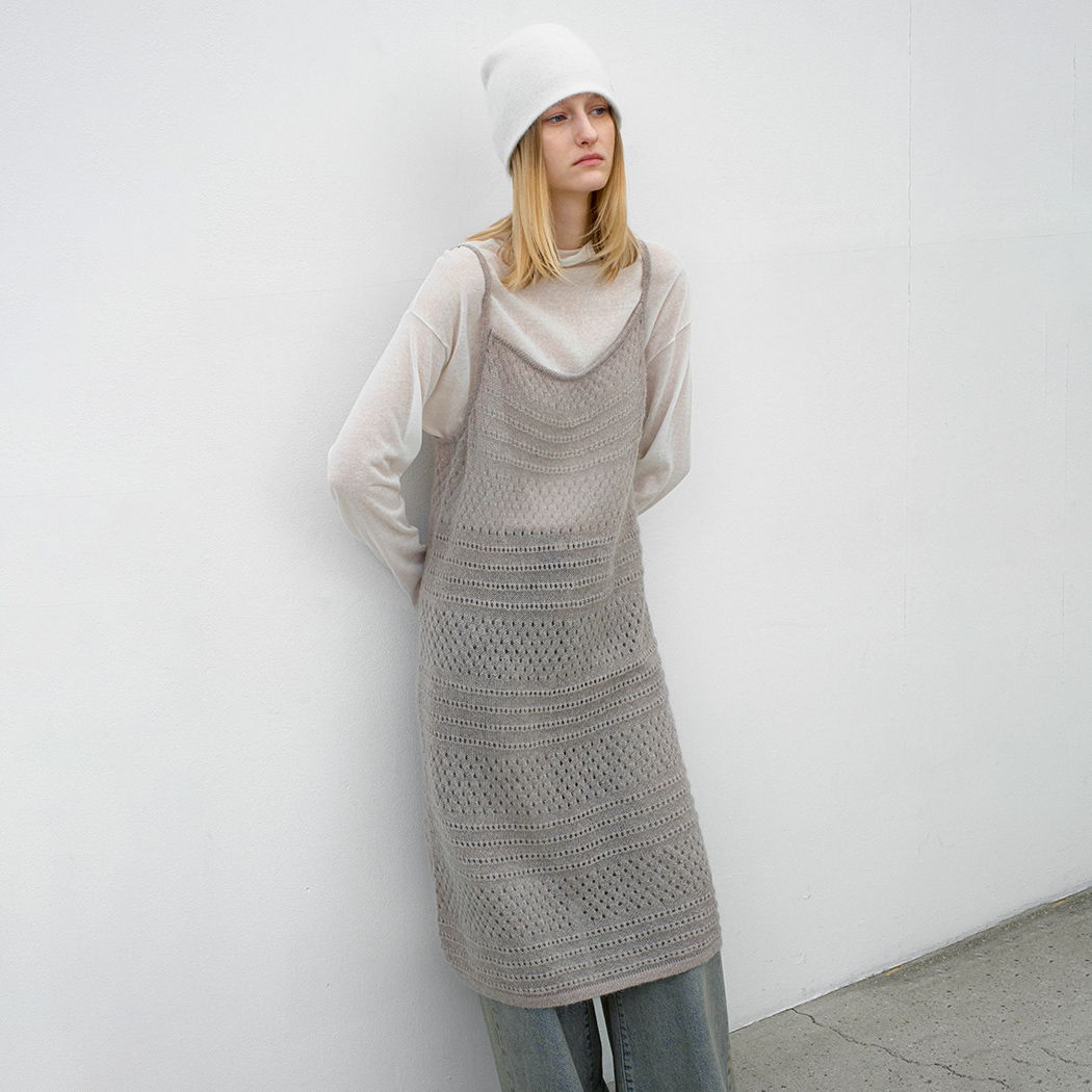 （OP-6308）SOFT MOHAIR SKASHI KNIT DRESS