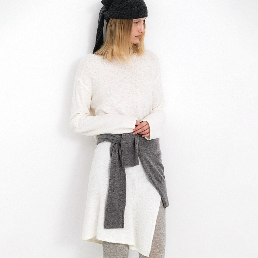 （OP-6312）BOAT NECK WOOL KNIT TOP＆SKIRT SET S