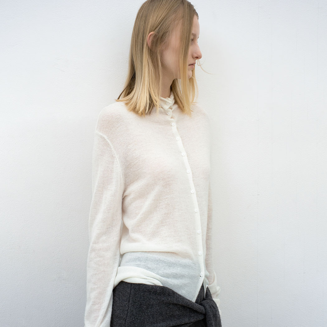 （CD-2246）SHEER ALPACA HIGHNECK 2WAY CARDIGAN
