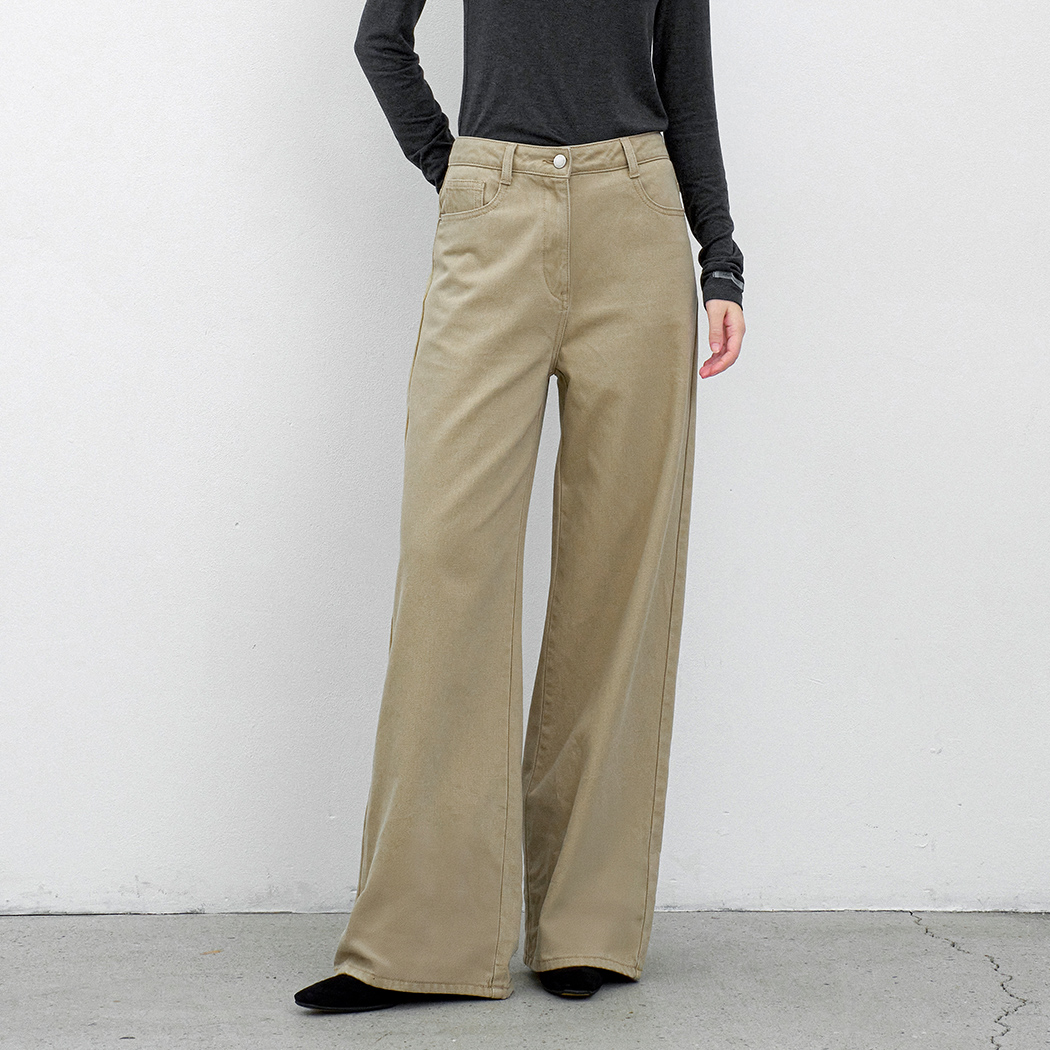 （PT-5723）WARM WIDE COLOR DENIM PANTS