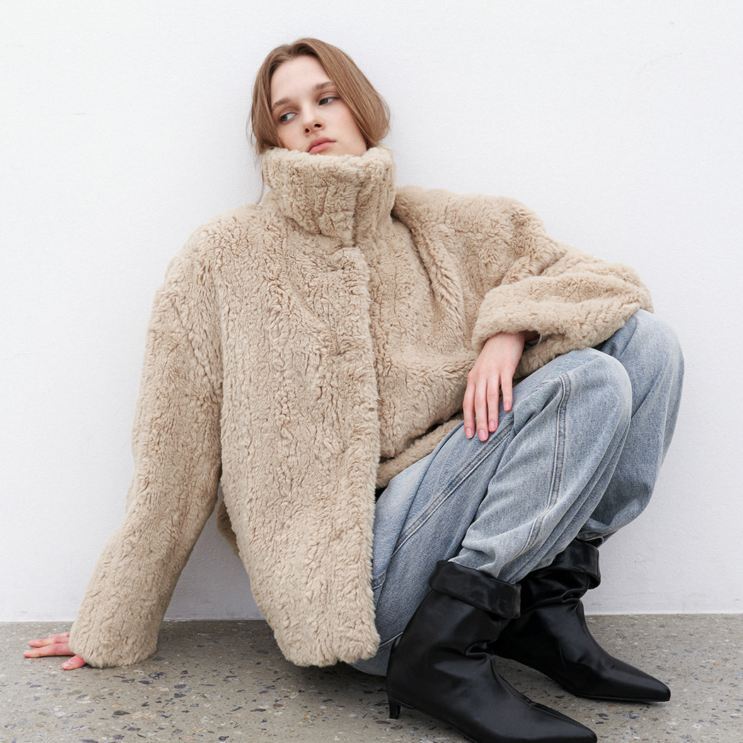 （JK-3051）FLUFFY HAIRY FUR JACKET