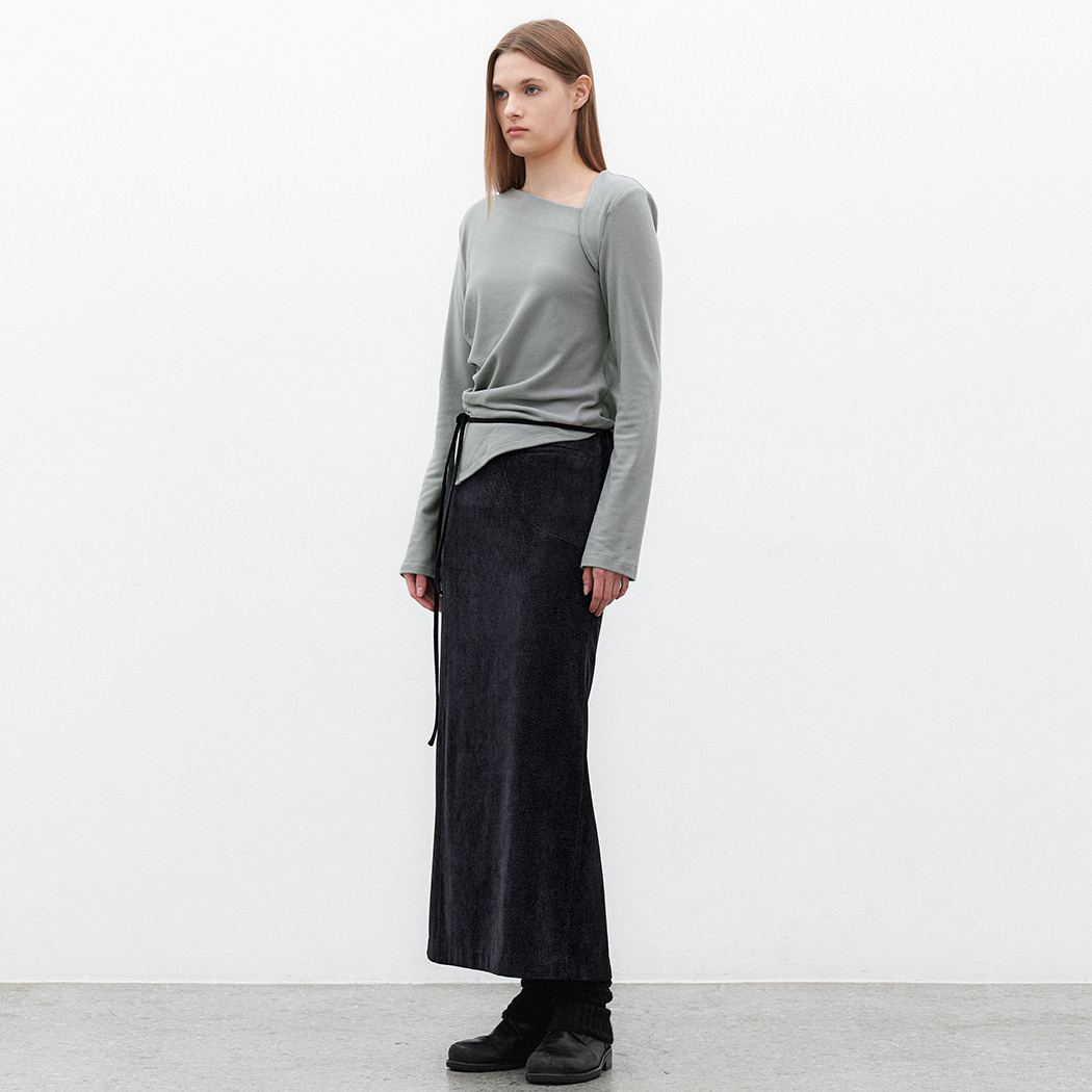 （SK-5064）CORDUROY STRING MAXI SKIRT S