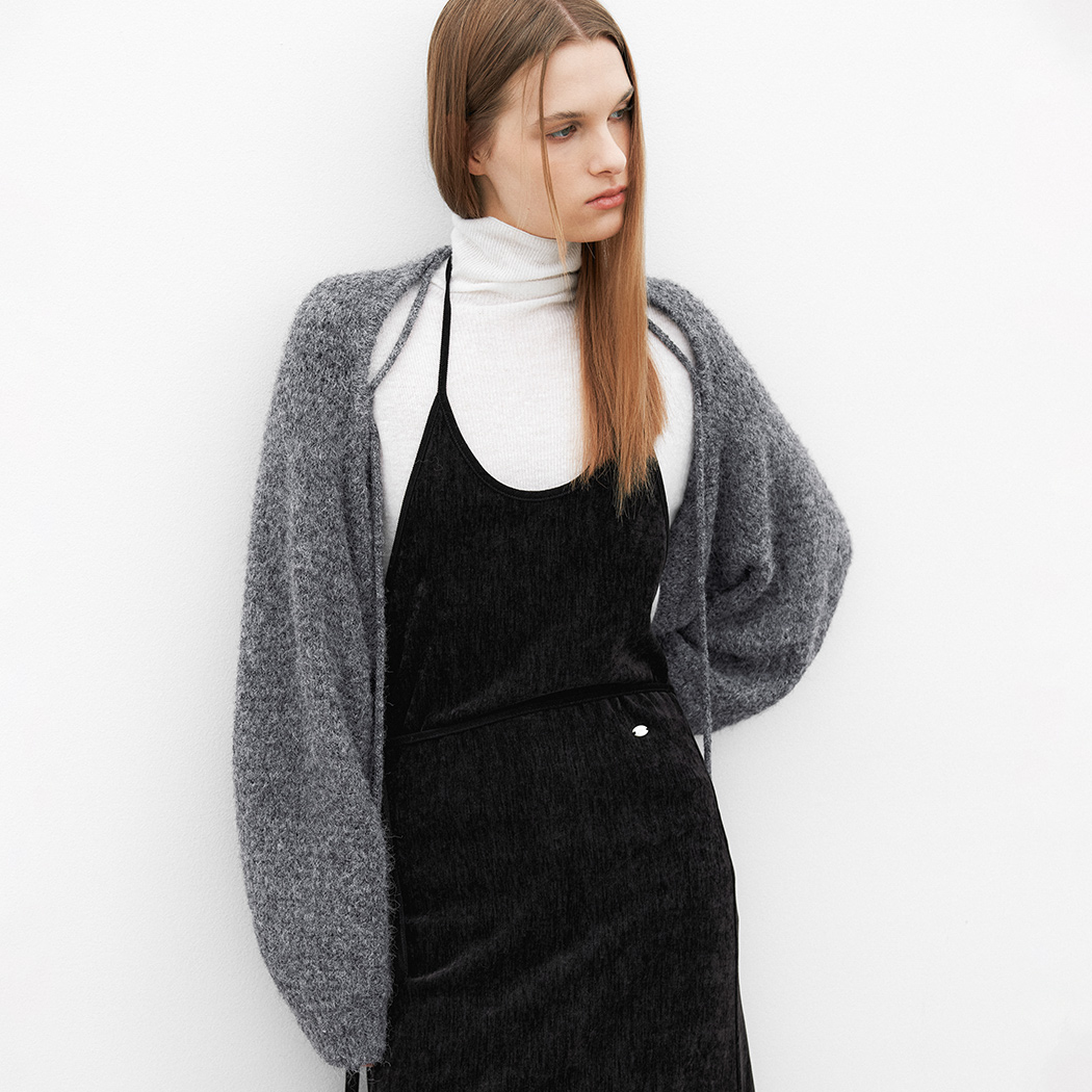 （CD-2239）HAIRY STRING DETAIL KNIT BOLERO