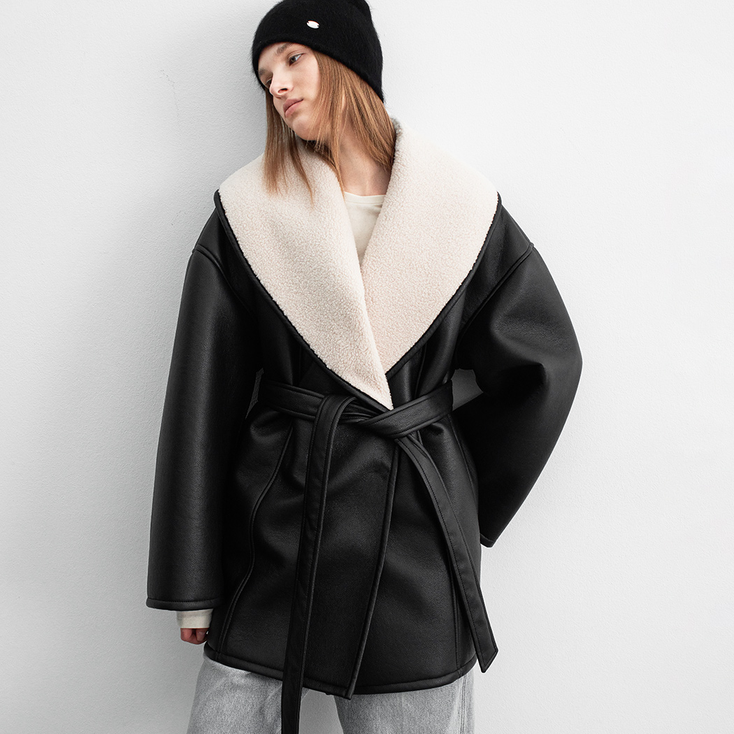 （CT-1473）VOLUME COLLAR LEATHER MUSTANG S