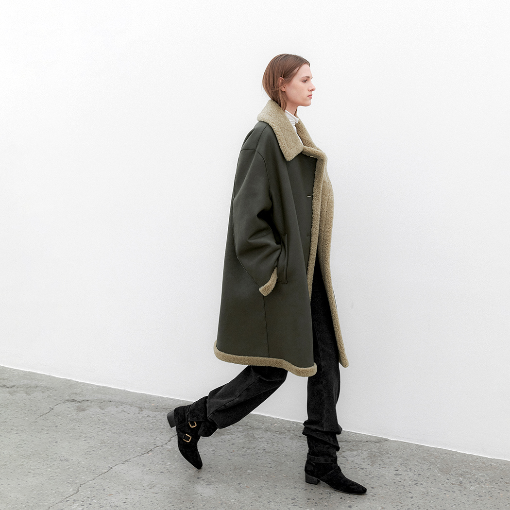 （CT-1476）CALM REVERSIBLE HALF COAT MUSTANG