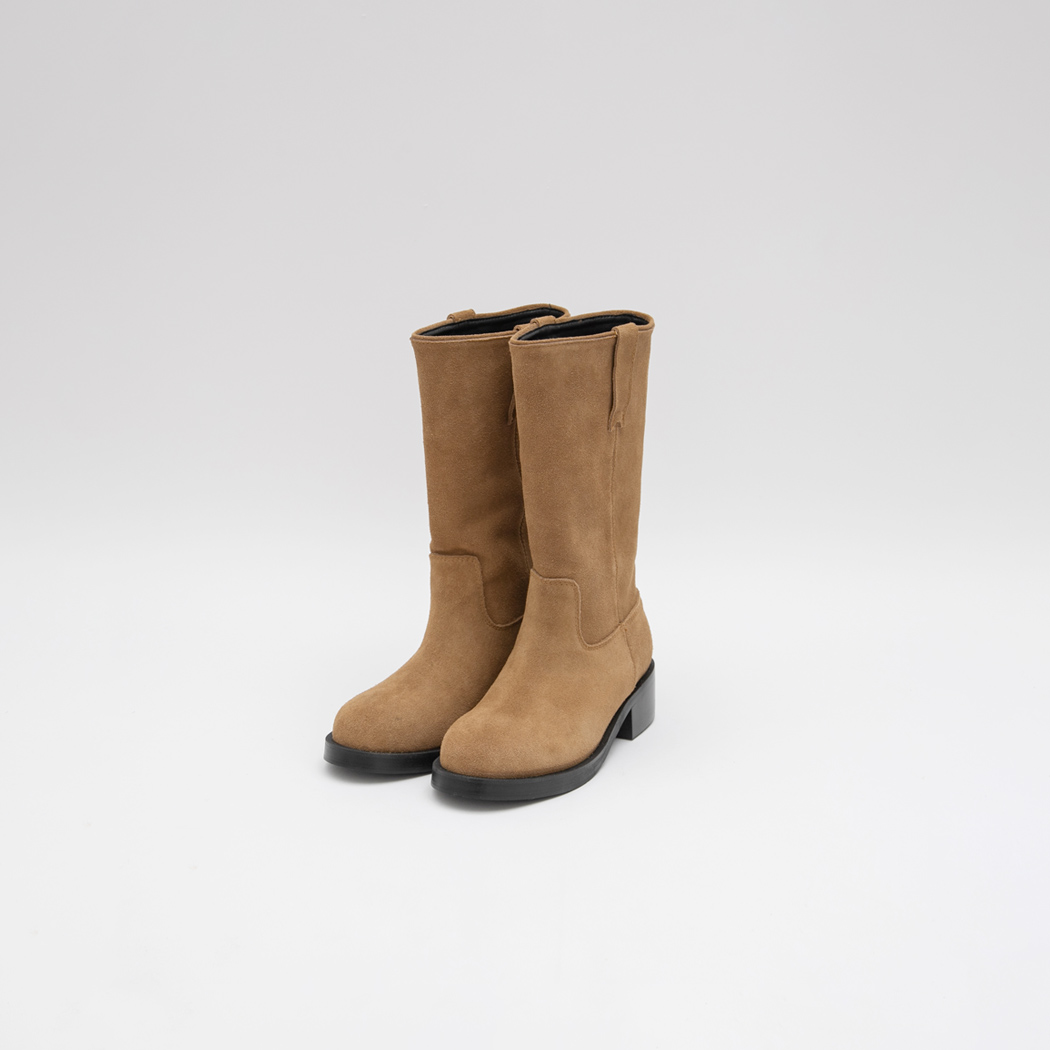 (SH-3471)COW SUEDE MIDDLE BOOTS