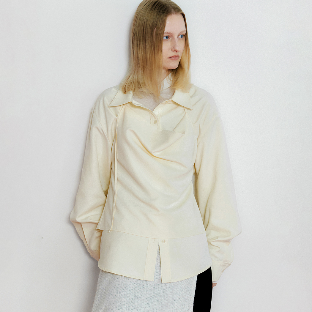 （BL-4376）HALTER SLEEVELESS LAYERED BLOUSE S