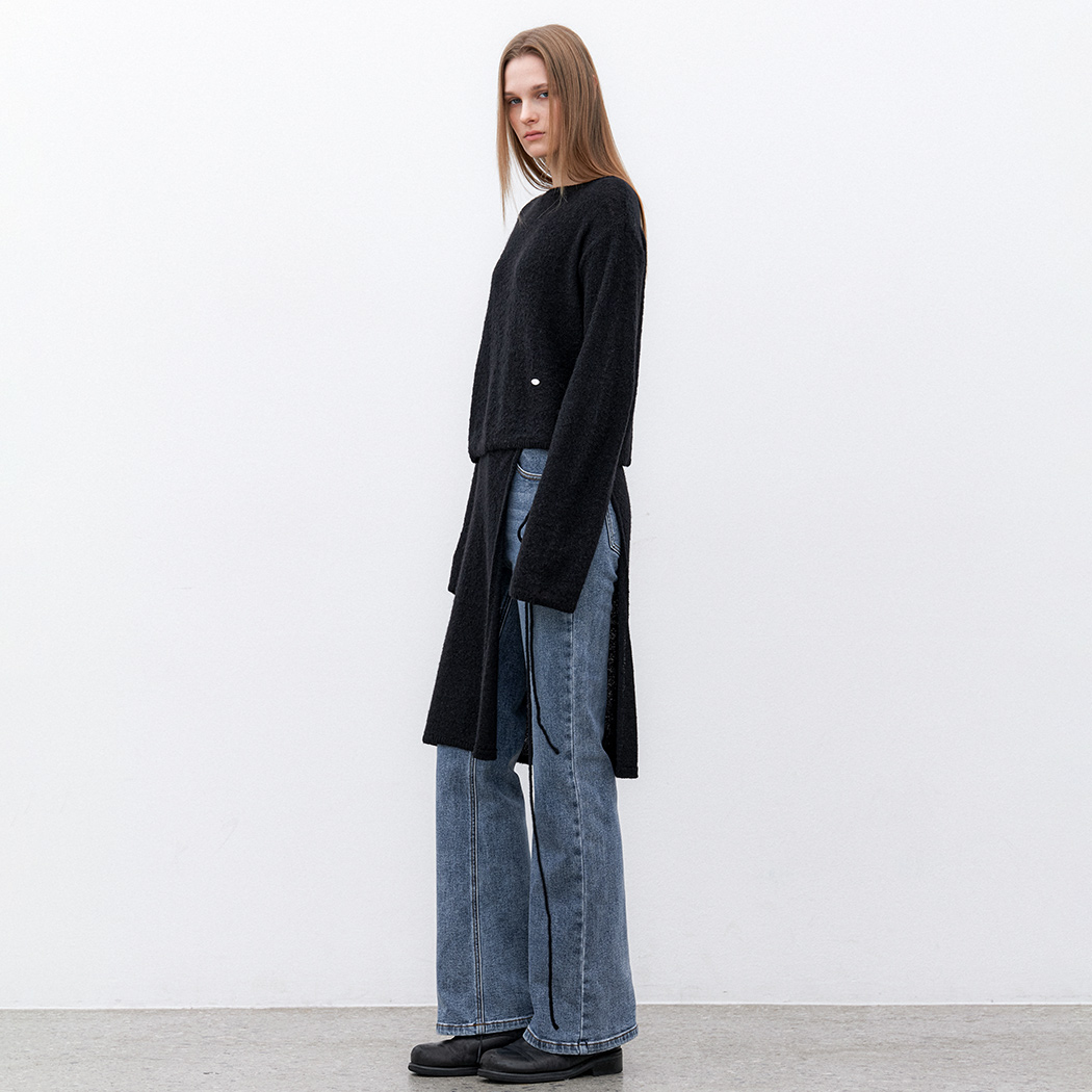 (PT-5733)CITY BOOTCUT WARM DENIM PANTS