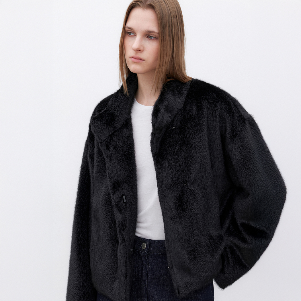 （JK-3059）COCON FIT MINK LIKE FUR SHORT JACKET