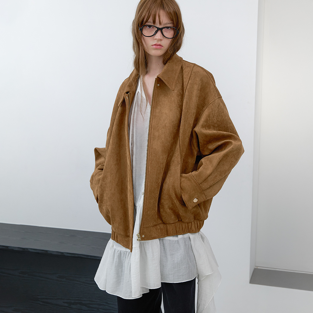 （Z-JP-587）OVERFIT SUEDE SNAP BUTTON BLOUSON