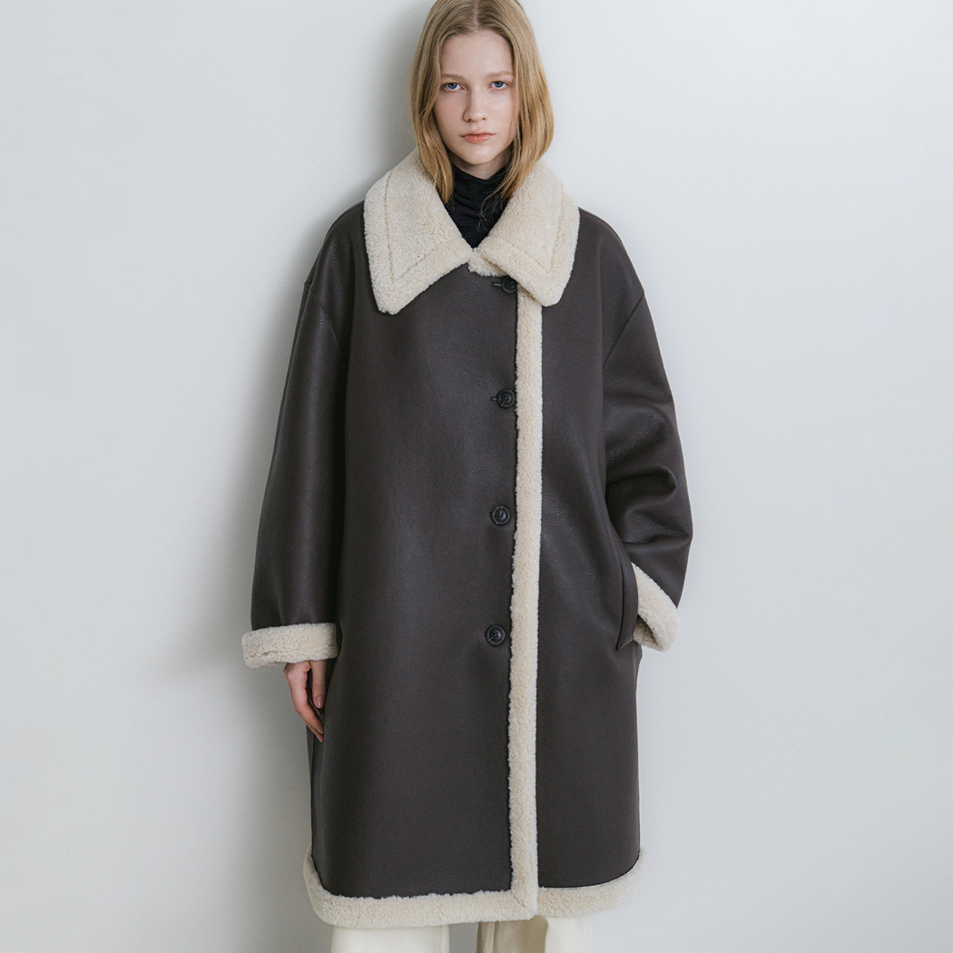 （CT-1476）CALM REVERSIBLE HALF COAT MUSTANG