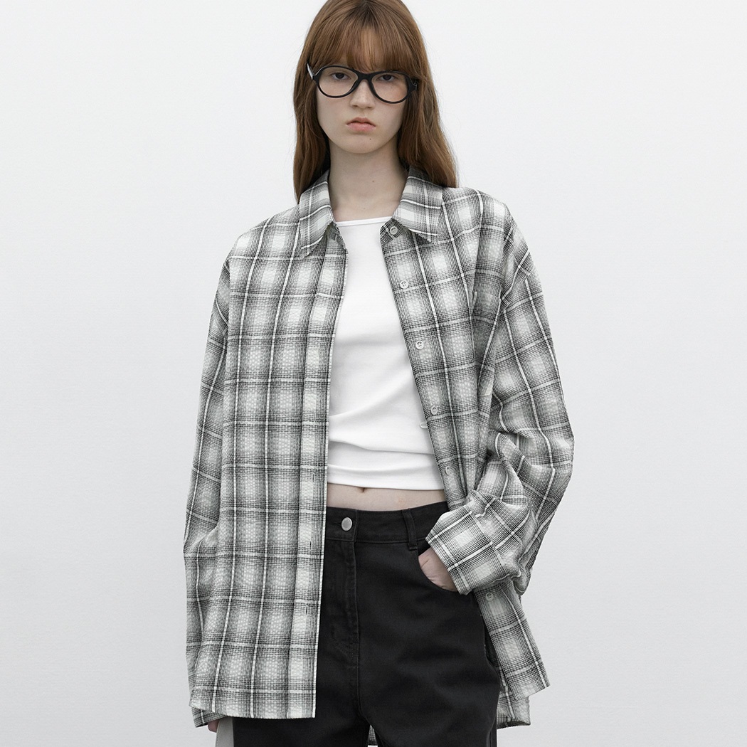 （BL-4385）EMBO PLAID CHECK OVERSIZED SHIRT