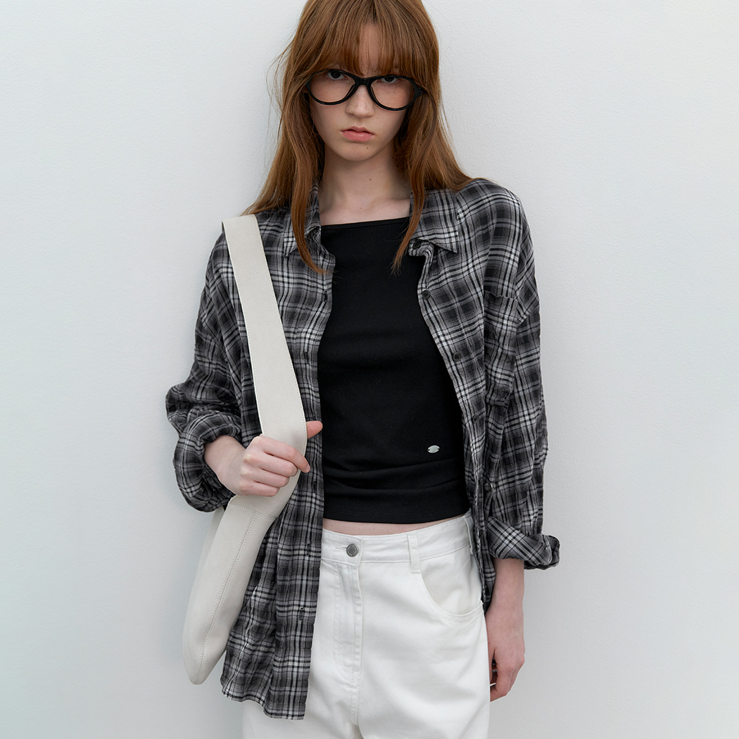 （BL-4397）GRADATION PLAID CHECK OVERSIZED SHIRT