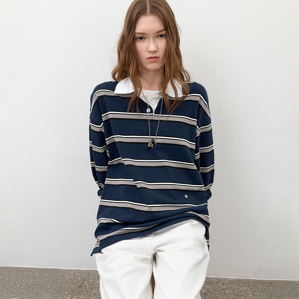 （T-7164）STRIPE CALLA SPRING TEE