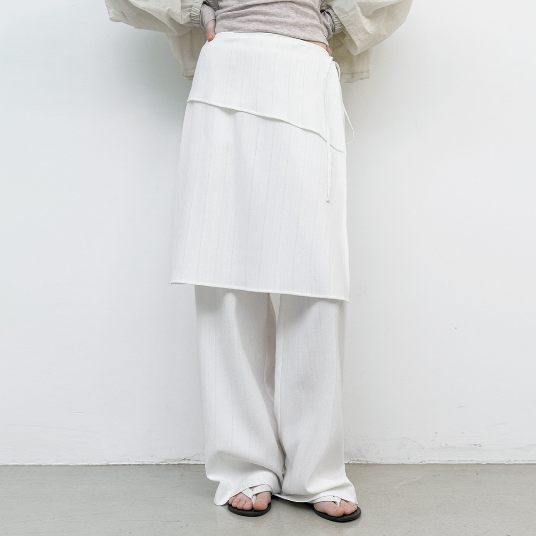 （PT-5751）LAYERED SET WRAP SKIRT PANTS