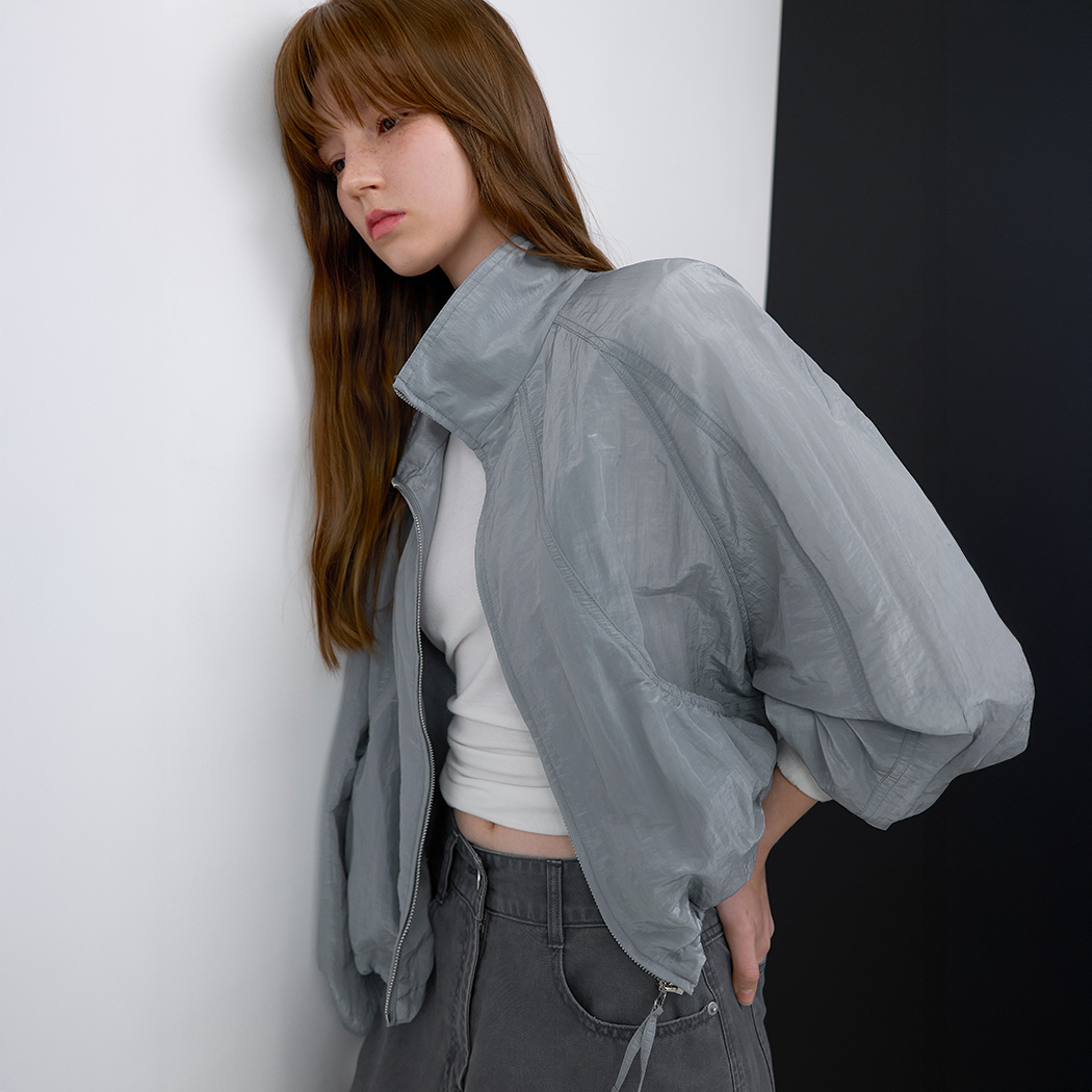 （JP-595）SHIRRING STRING CROP JUMPER