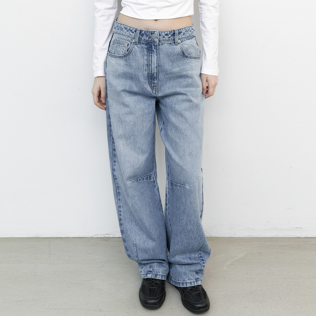 （PT-5746）CURVED BALLON DENIM PANTS