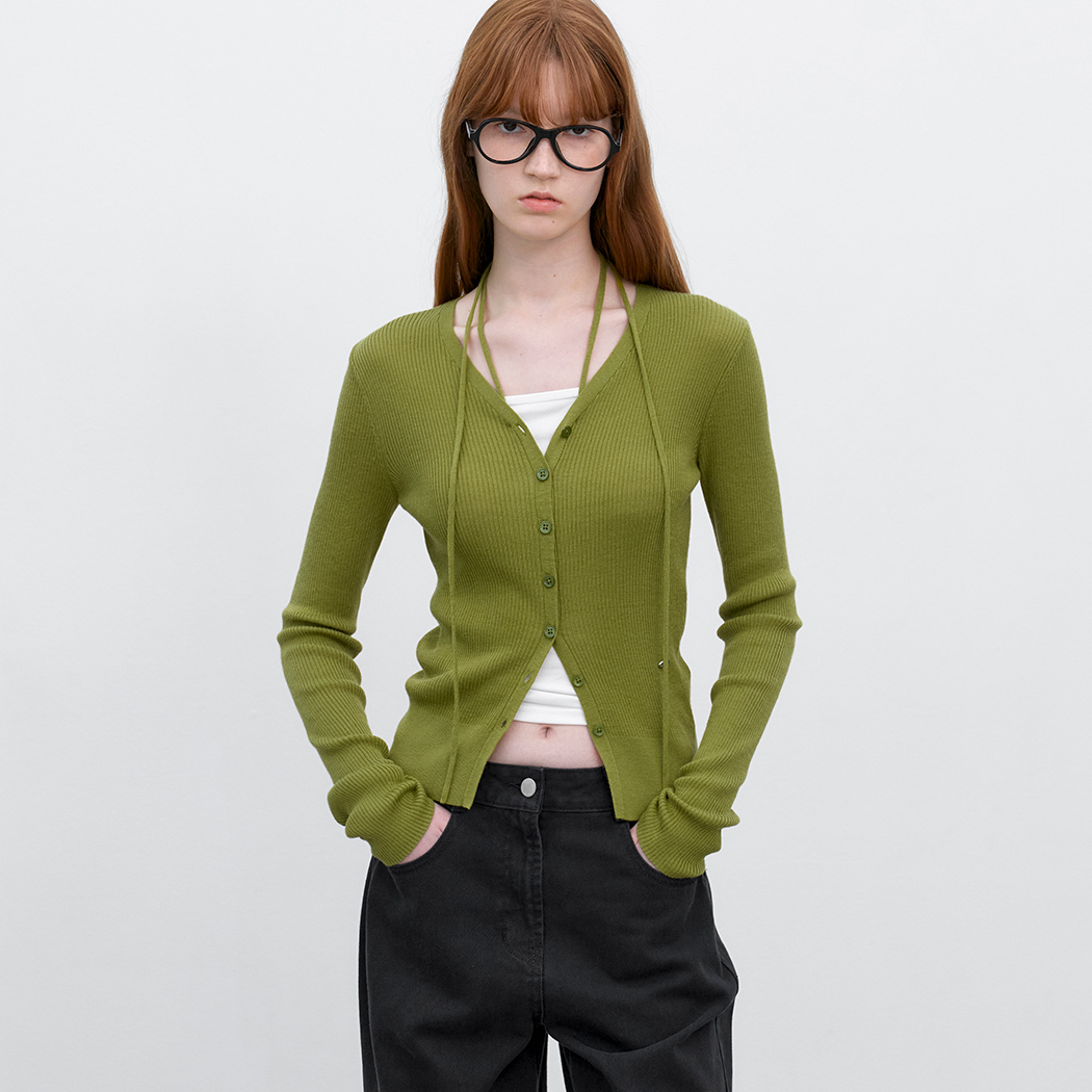 （CD-2272）MULTI USED STRING V-NECK SLIM CARDIGAN