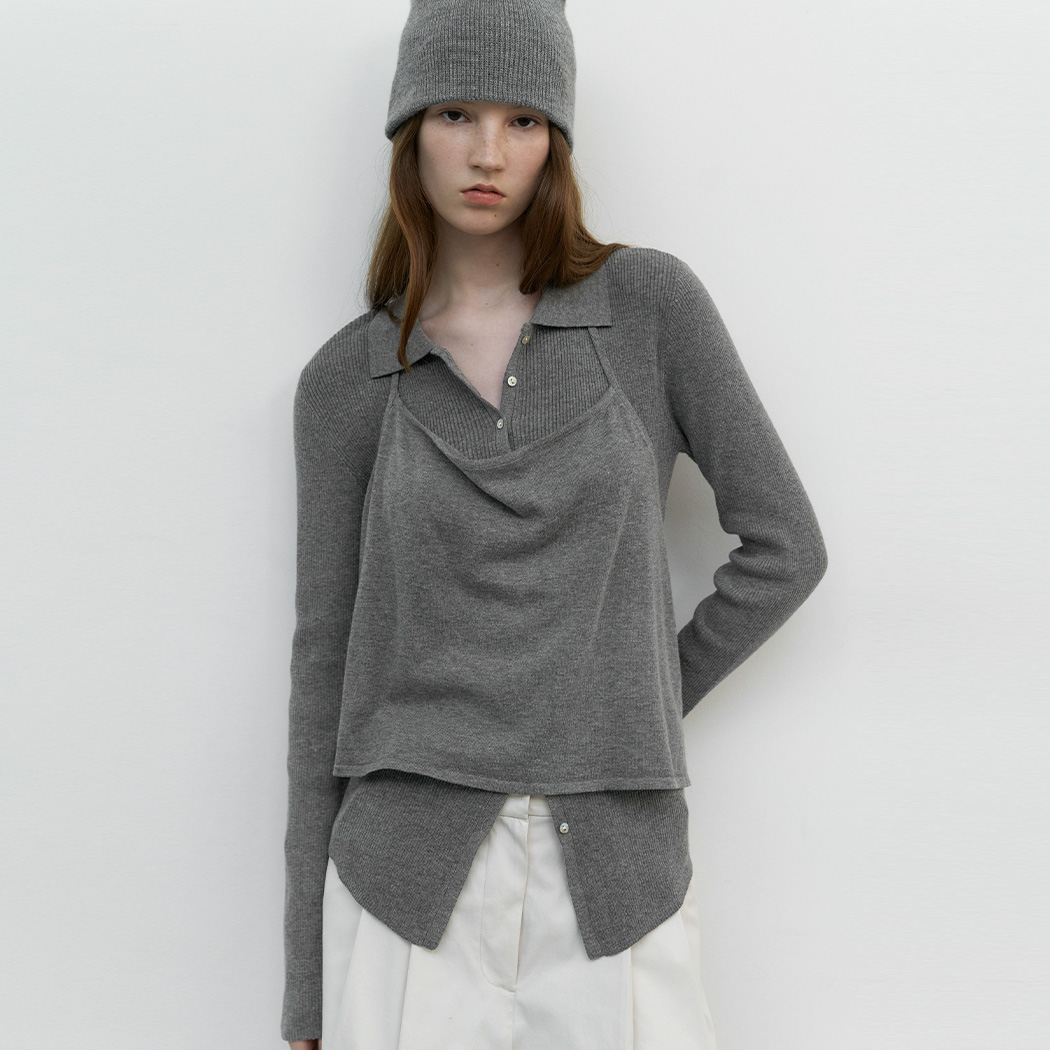 （CD-2256）HALTER BUSTIER SET COLLAR CARDIGAN S