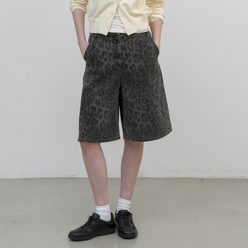 （PT-5756）LEOPARD BERMUDA PANTS