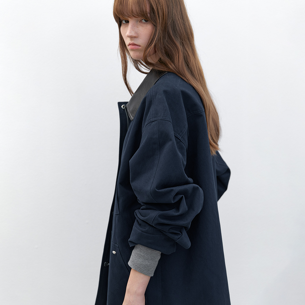 （CT-1481）CORA LEATHER COTTON JACKET