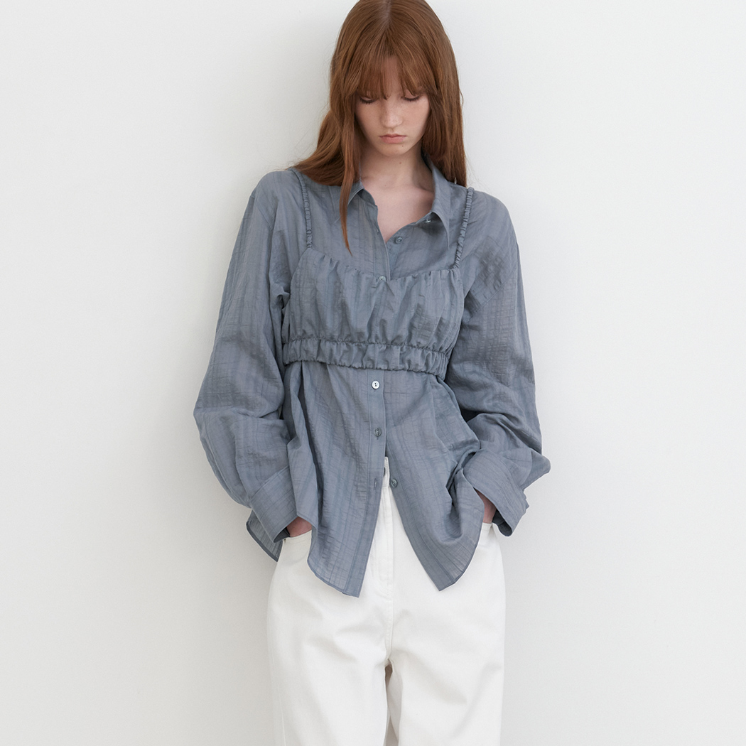 （BL-4393）SHEER VOLIME TOP&LAYERED SHIRTS