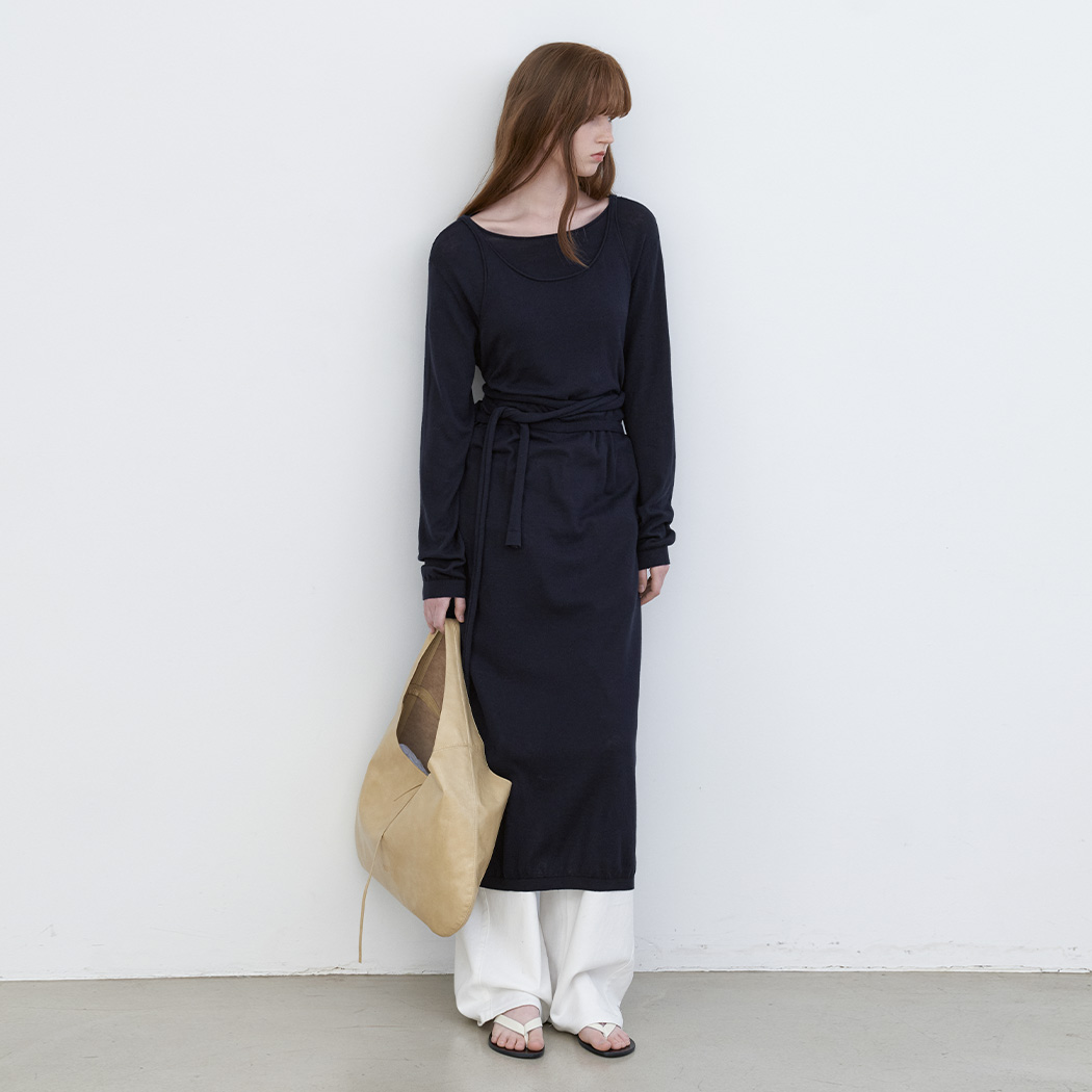 （OP-6316）STRAP LAYERD VEST＆KNIT DRESS SET