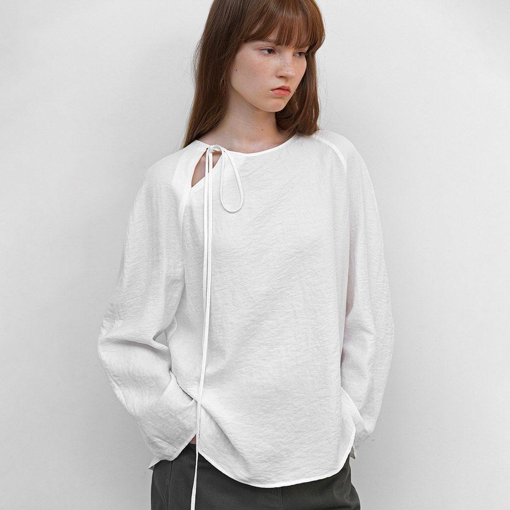 （BL-4391）RAGLAN SLEEVE TIE BLOUSE