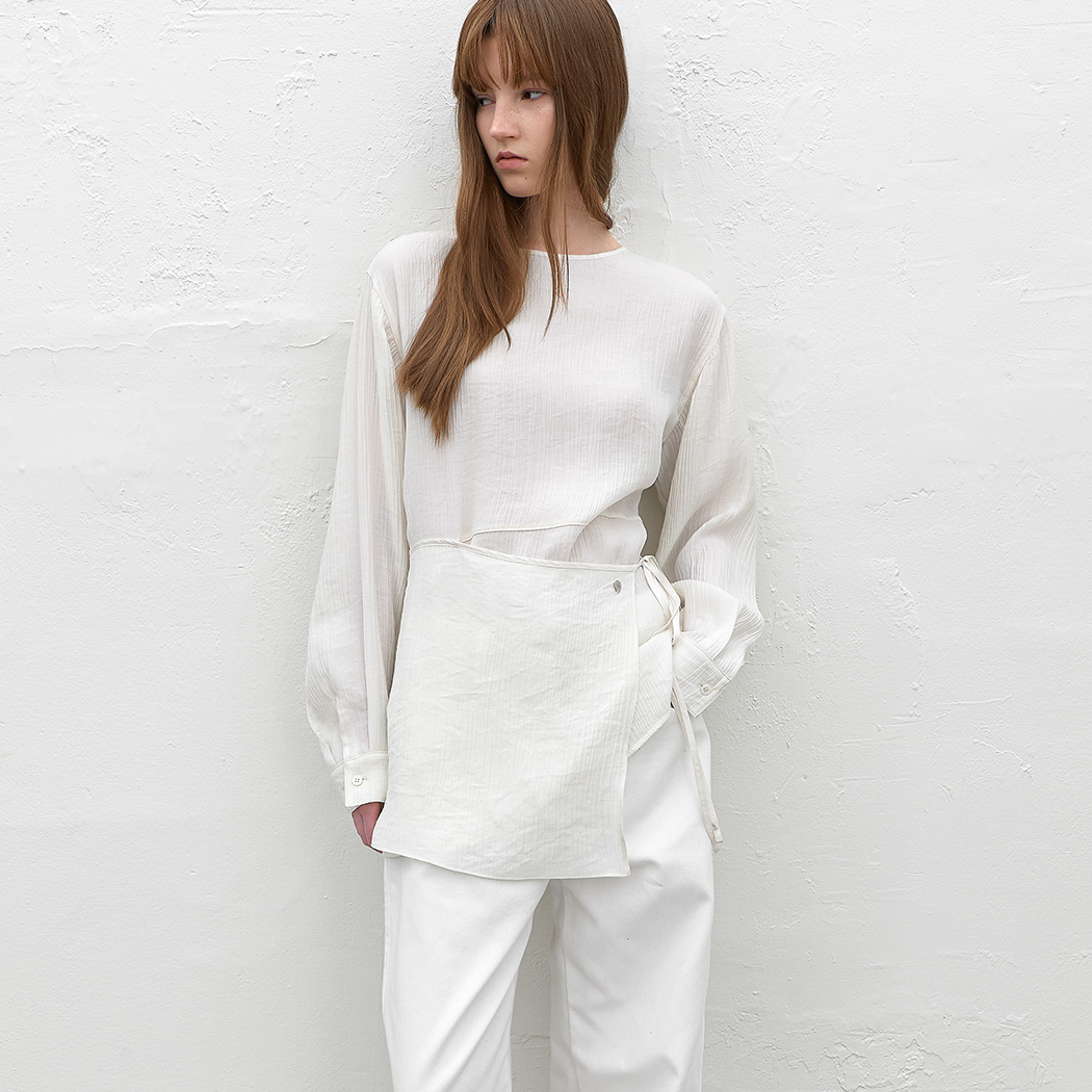 （BL-4392）LAYERED WARP SKIRT BLOUSE