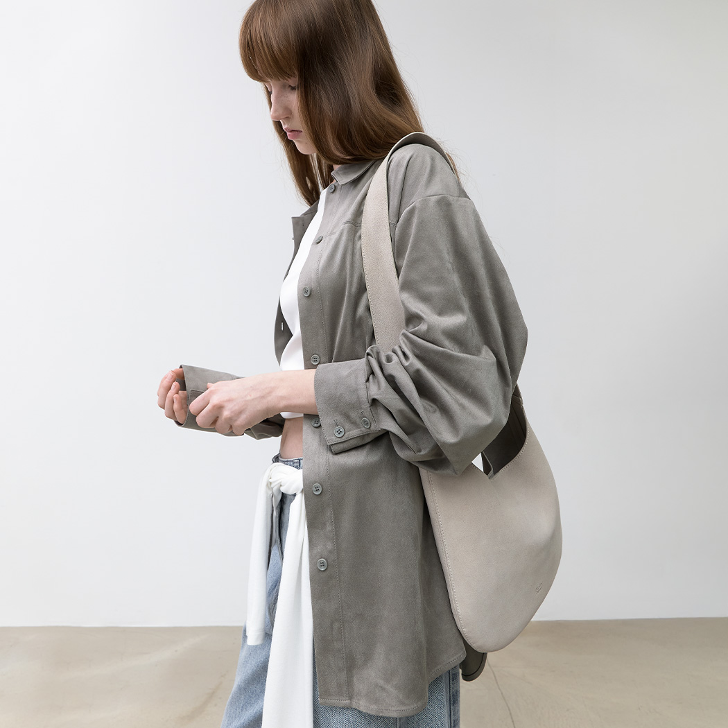 （Z-BL-4306）ESSENTIAL SUEDE BELTED SHIRT S