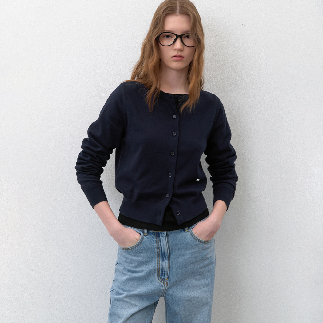 (CD-2273)COTTON CLASSICAL SLIM KNIT CARDIGAN