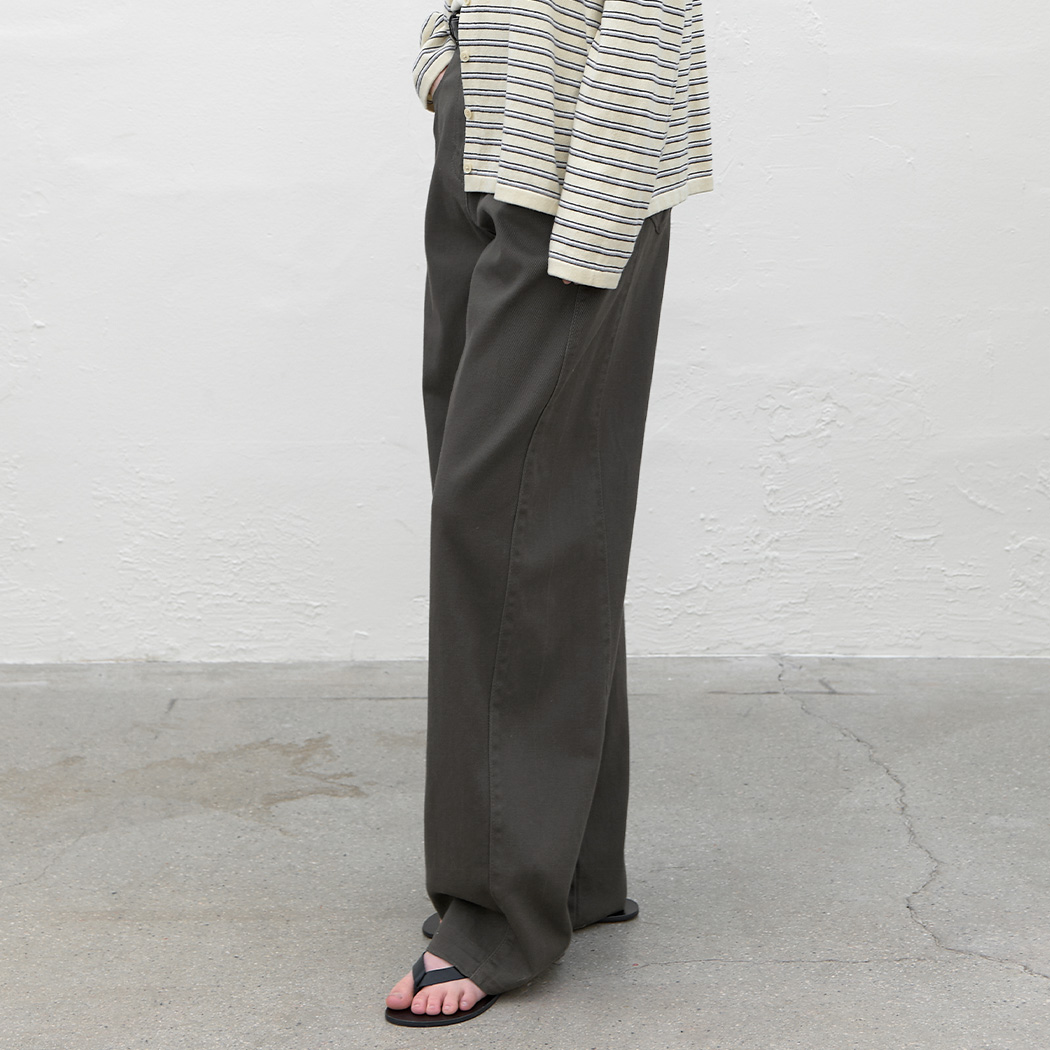 （PT-5741）WASHING CURVED COLOR DENIM PANTS