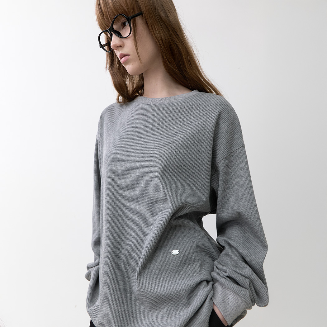 （T-7193）WAFFLE LONG SLEEVE TEE