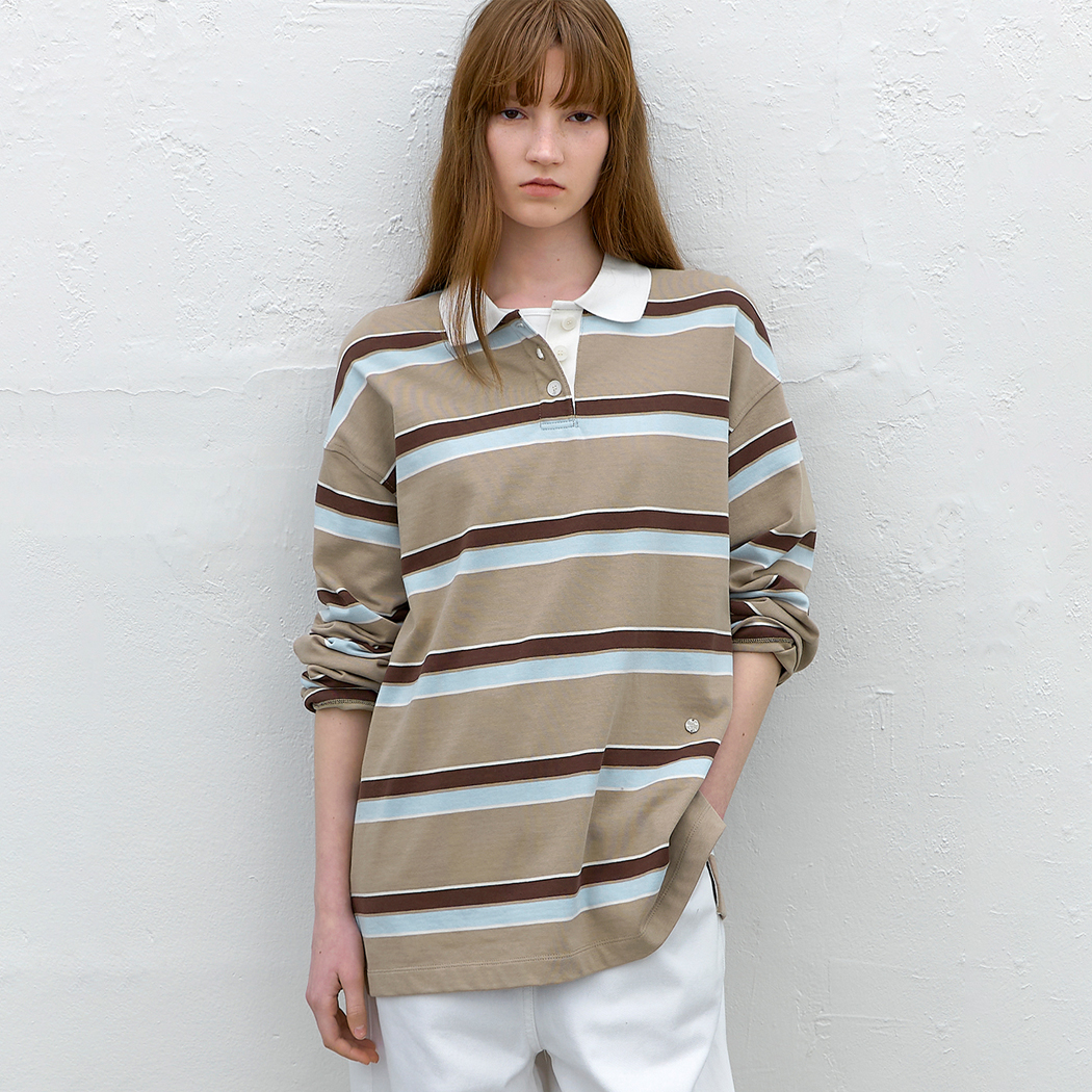 （T-7164）STRIPE CALLA SPRING TEE