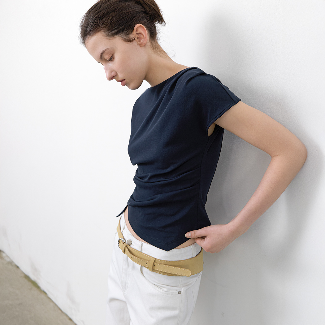 （Z-BL-4225）LOND WAIST TUCK BLOUSE