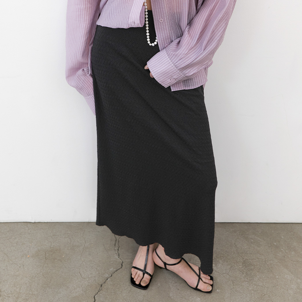 （SK-5080）HERRINGBONE TEXTURE SEMI A SKIRT