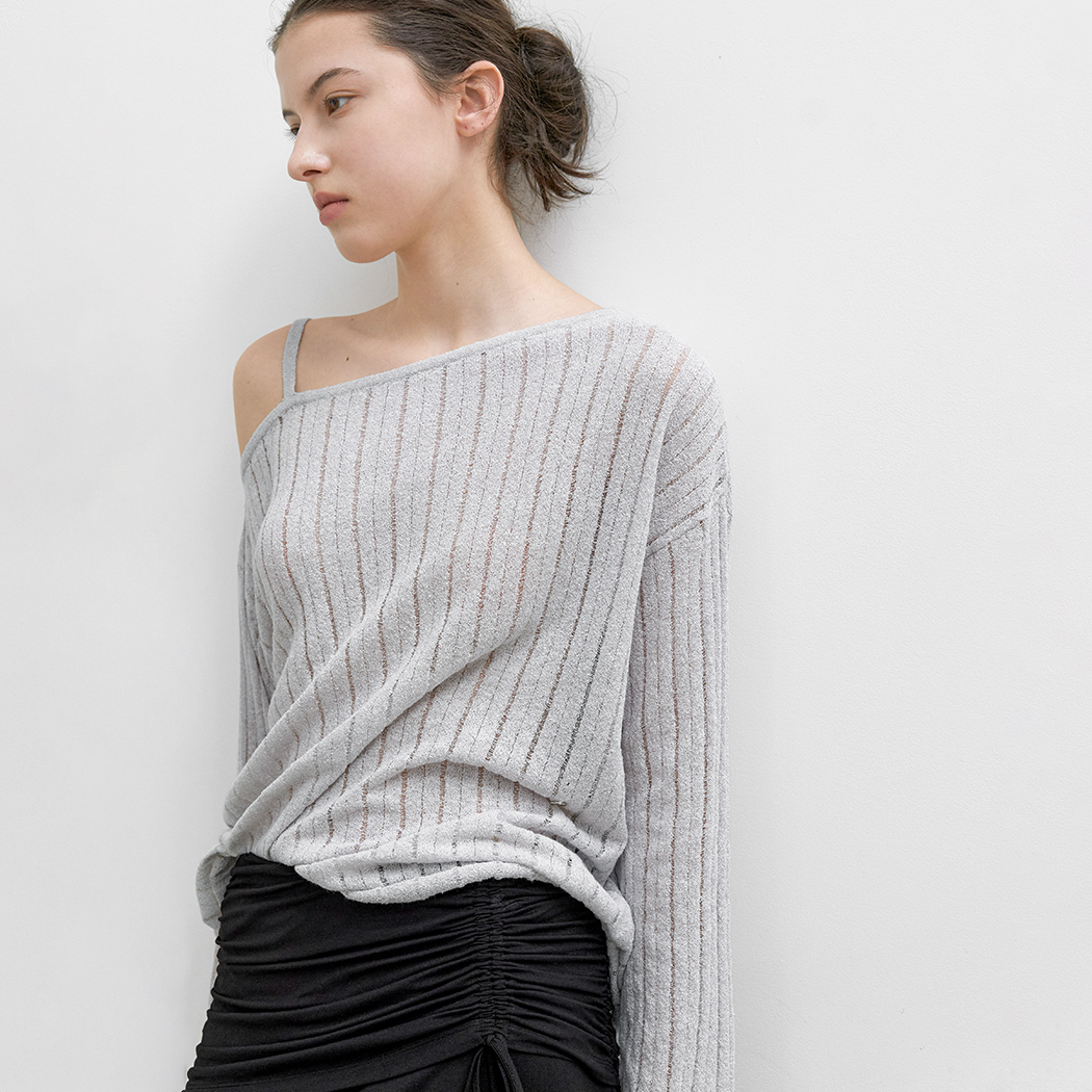 （T-7238）ONE SHOULDER STRAP SKASI KNIT