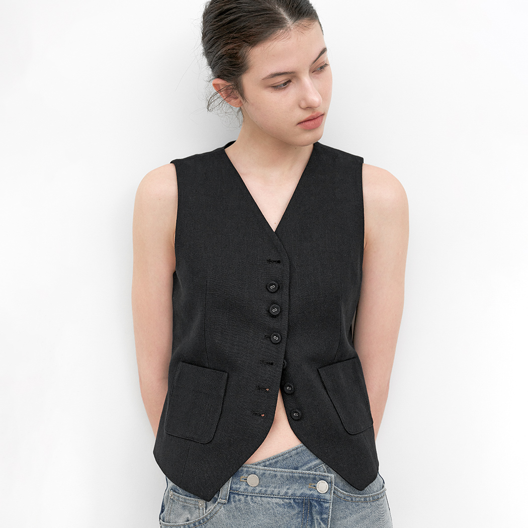 （VT-0281）LEA LINEN SINGLE VEST
