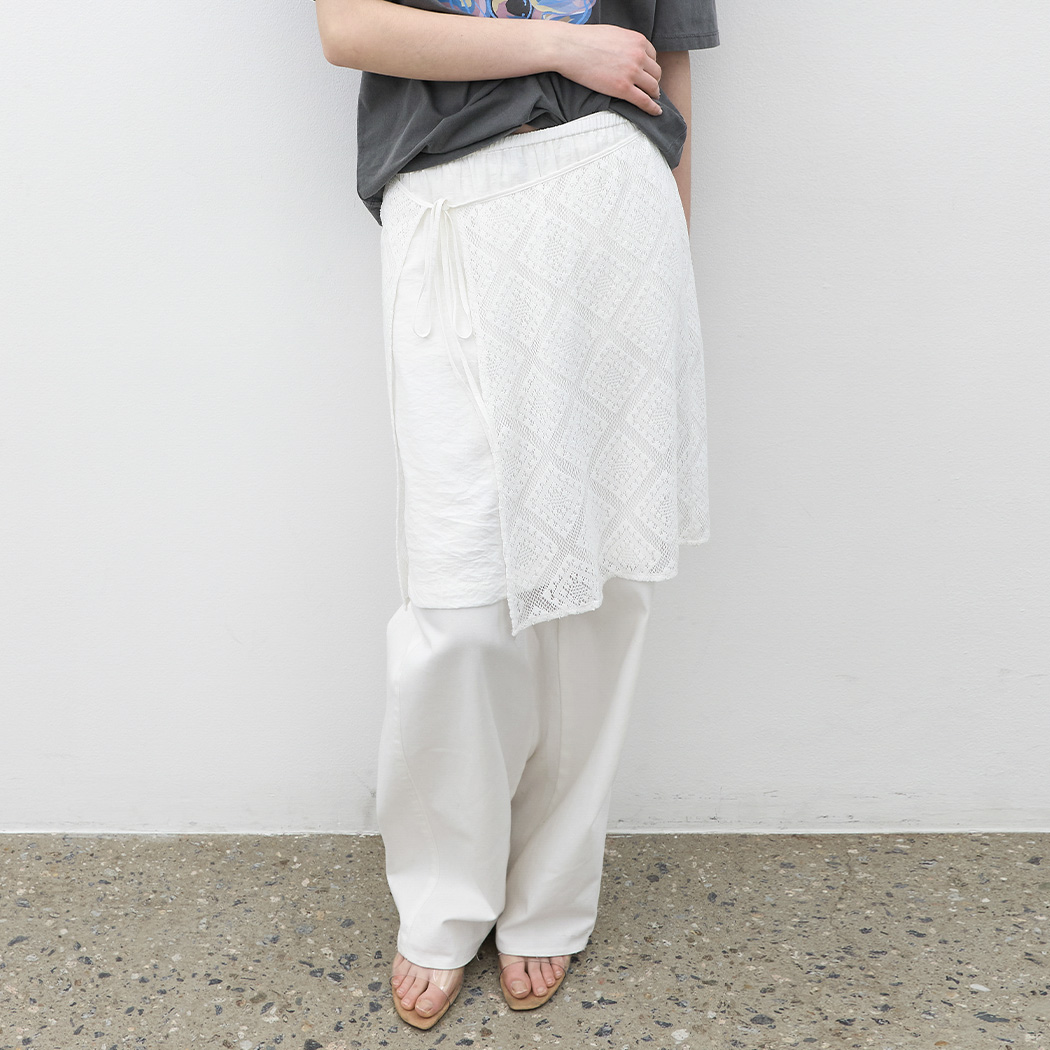 （SK-5103）LACE LAYERED BANDING MIDI SKIRT