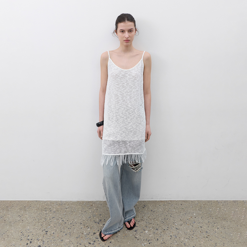 （OP-6330）FRINGE DETAIL KNIT DRESS